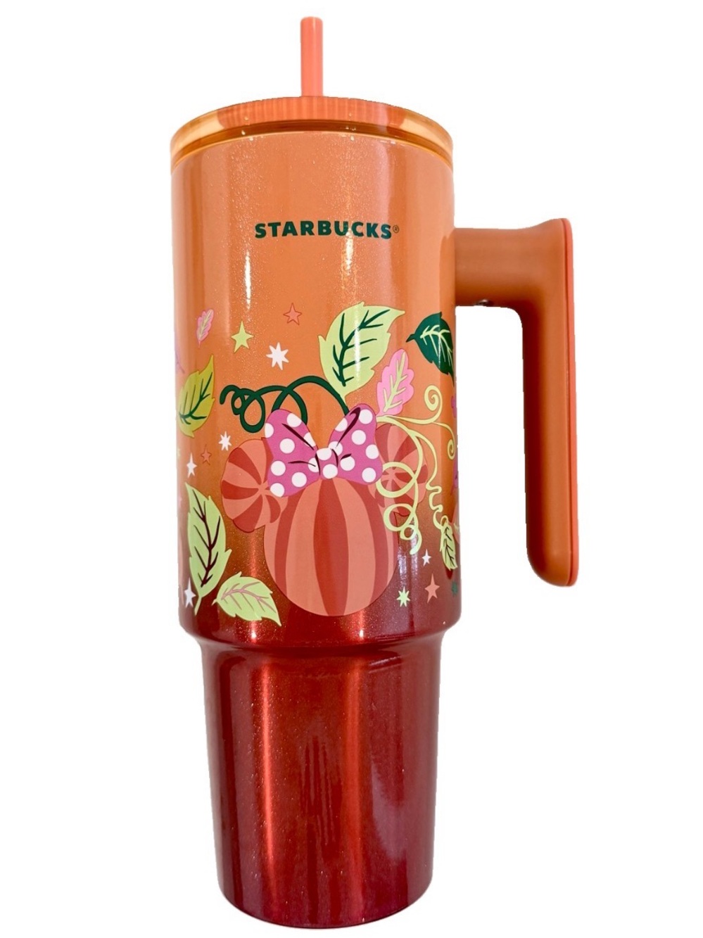 🧡 Disney Parks Starbucks Mickey and Minnie Mouse Icon Pumpkins 30oz Tumbler EUC